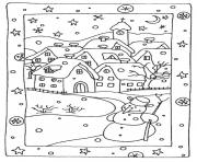 Printable free winter s snowy houses5e56 coloring pages