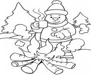Printable warming with fire in winter sfbbd coloring pages