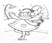 Printable winter s girl skating84f2 coloring pages