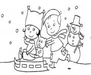 Printable winter s printable playing sledcede coloring pages
