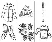Printable printables winter clothes s723a coloring pages