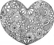 Printable adult mandala heart love 2016 coloring pages