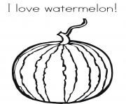 Printable i love watermelon fruit s836f coloring pages