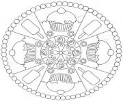 Printable cookies and ice cream mandala s31a7 coloring pages