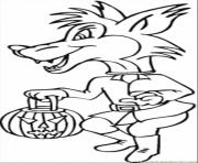 Printable costume halloween wolf coloring pages