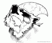Printable wolf moon coloring pages