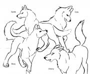 Printable wolf pack team coloring pages