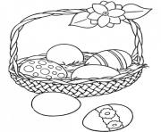 Printable easter eggs basket coloring pages