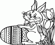 Printable egg and easter bunny to color coloring pages