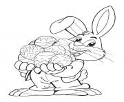 Printable Bunny with eggs free printable coloring pages
