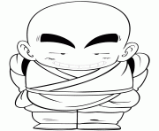 Printable funny krillin dragon ball for kids coloring page coloring pages