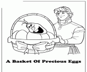 Frozen Coloring Pages Free Printable Kristoff Easter Basket Eggs Olafs