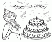 Happy Birthday Elsa Colouring Page Coloring Pages Printable Anna Loves