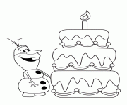 Frozen Coloring Pages Free Printable Hungry Olaf Layer Cake Colouring