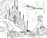Printable elsa birthday party at ice castle colouring page coloring pages