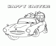 Printable cars carrying easter egg coloring pages