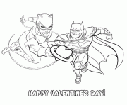 Batman Robin Coloring Pages Printable Catwoman Valentine Heart