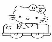Printable sanrio hello kitty driving car coloring pages