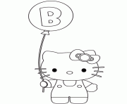 Printable hello kitty b for balloon coloring pages