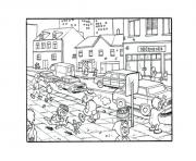 Printable crowded city s9cb6 coloring pages