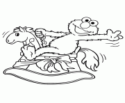 Printable elmo riding rocking horse coloring page coloring pages