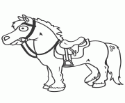 Printable cartoon horse and saddle coloring page coloring pages