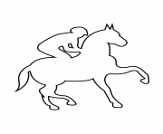Printable horse and jockey stencil coloring pages