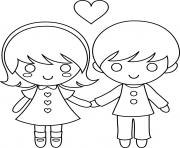 Printable kids couple valentine 6277 coloring pages