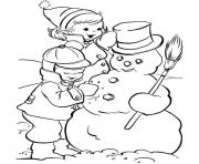 Printable kids making snowman s winter87cf coloring pages