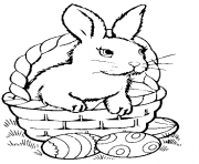 coloring pages for kids rabbit and easter eggs7734