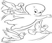 Printable birds and casper ghost s for kidsa7e2 coloring pages