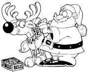 deer and santa christmas s for kids302a coloring pages
