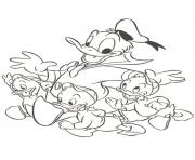 Printable donald duck and the kids disney s648f coloring pages