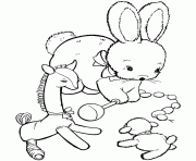 coloring pages for kids rabbit playing toys4be6