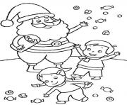 Printable free s christmas santa and kids3e4b coloring pages