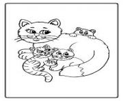 Printable big momma cat and kids 4e05 coloring pages
