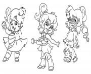 Printable alvin and the chipmunks chipettes coloring pages