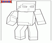 Printable minecraft character steve looking around coloring pages