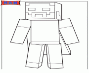Printable minecraft player with cape coloring pages