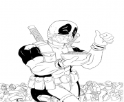 Printable deadpool eats cereales coloring pages
