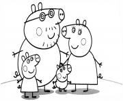 Printable family of peppa pig coloring pages