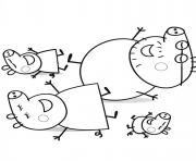 Printable peppa pig relax sun coloring pages
