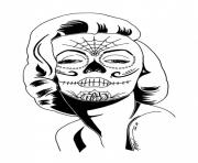 Printable sexy sugarskull coloring pages