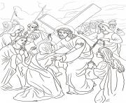 Printable good friday 4 fourth station jesus meets his mother coloring pages