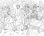 Printable good friday 4 jesus arrested in the garden of gethsemane coloring pages