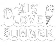 Printable i love summer e029 coloring pages