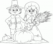 Printable pilgrim thanksgiving harvest s1764 coloring pages
