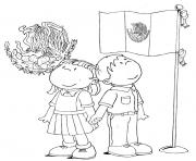 Printable mexican flag kids coloring pages