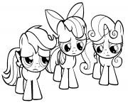 Printable 3 little rainbow dash pony coloring pages