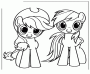 Printable applejack and rainbow dash coloring pages